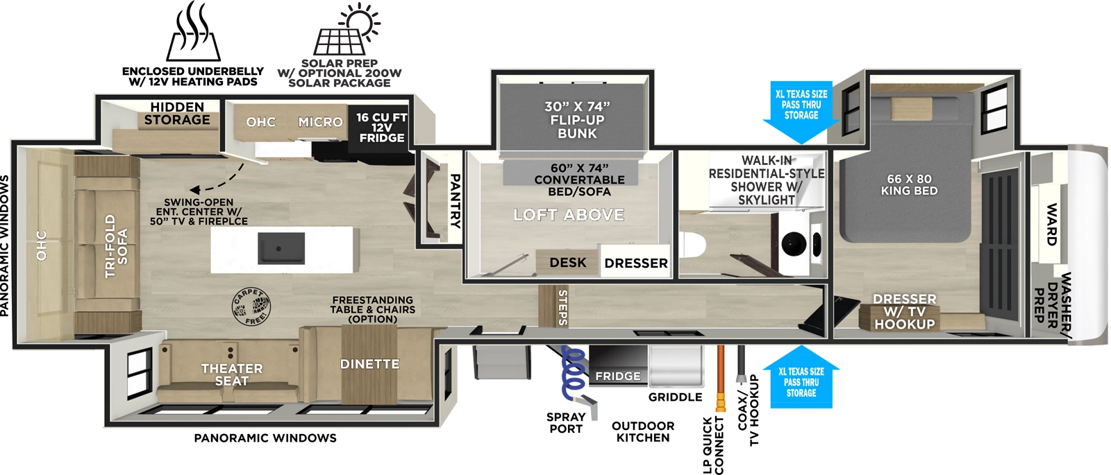 Heritage Glen Fifth Wheels 369BL Floorplan